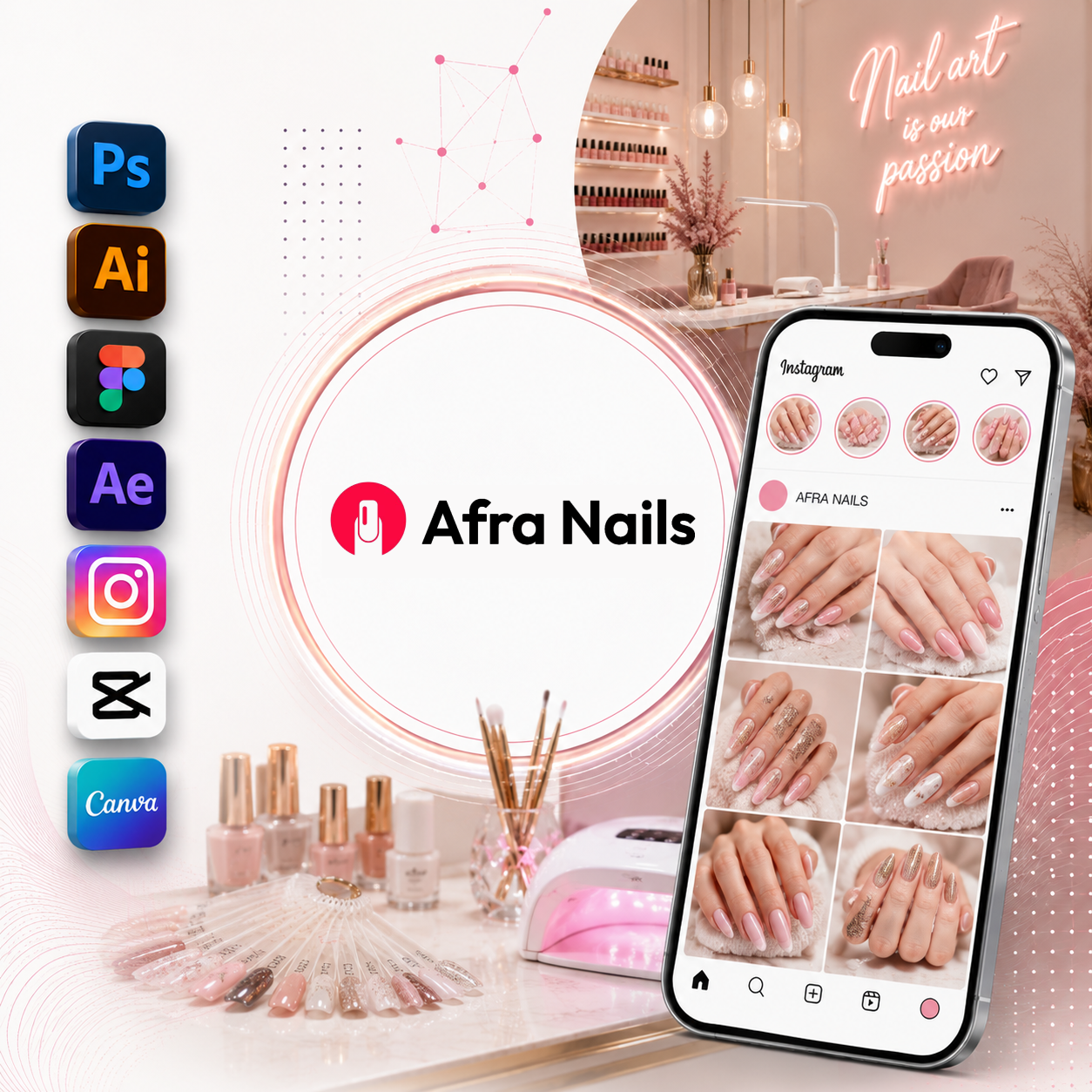 Afra Nails sosyal medya yönetimi çalışması