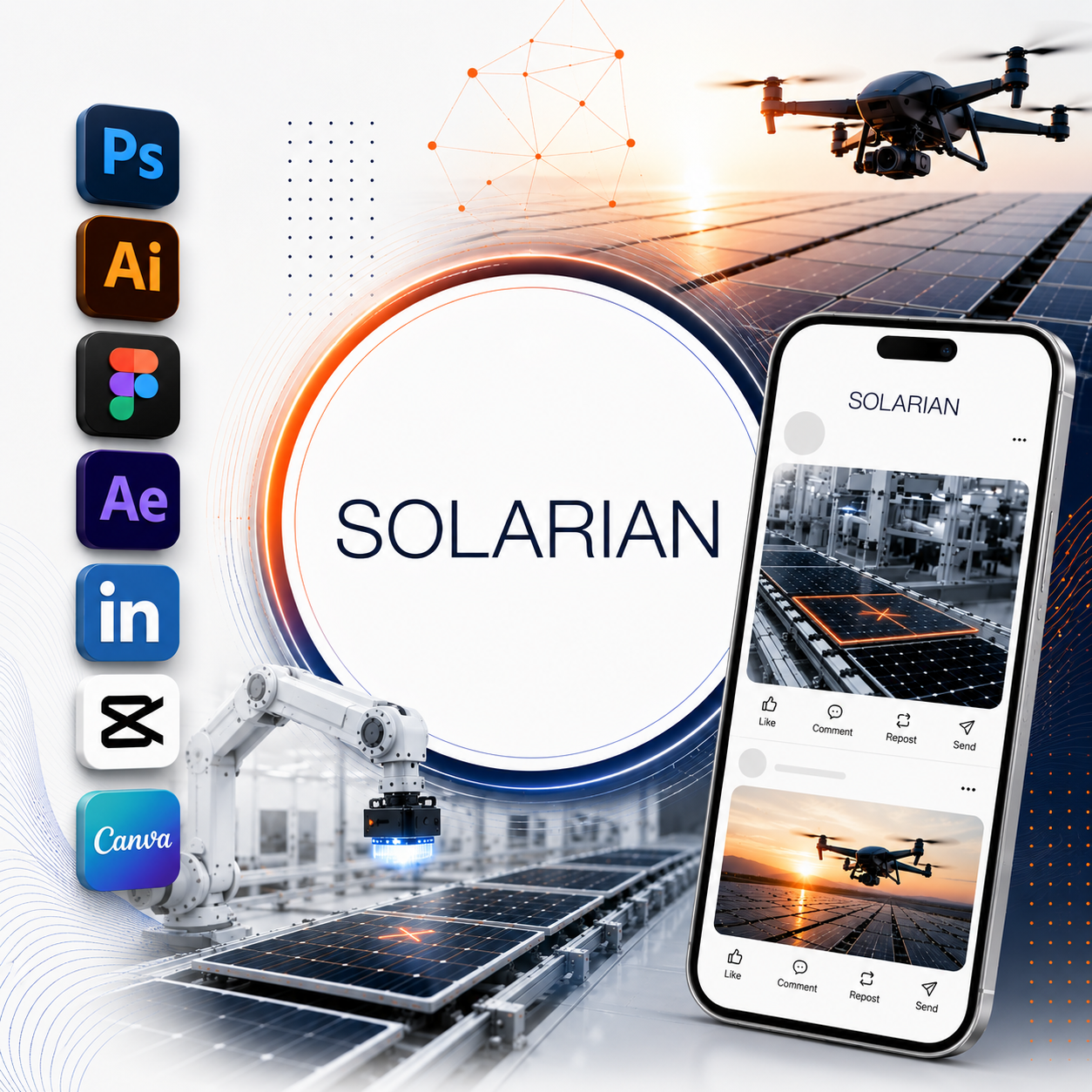 Solarian Linkedin yönetimi ve tasarım çalışması